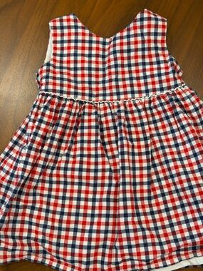 OshKosh B'gosh Red White and Navy Gingham Casual Dress